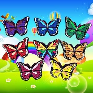 8Pc Butterlfy Croc Charms Set